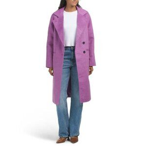 AVEC LES FILLES Women's Double-breasted Walker Coat In Hyacinth LARGE
